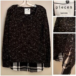 Pieces by Kensie Black and White Sweater